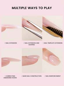 XEIJAYI 6色150克UV/LED固化凝胶美甲延长胶，适合家庭美甲沙龙DIY，可用于制作亚克力水晶美甲延长胶。 - 粉色 - 查看 5