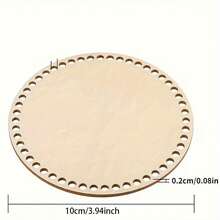 Round Wooden Crochet Basket Bottom - DIY Yarn Basket Weaving Kit, Handmade Tote Bag Wallet Base, Wooden Crochet Accessories - A - View 3