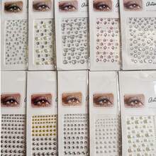 2包梦幻珍珠贴纸，几何圆形树脂珍珠，自粘闪光装饰，适用于工艺品、塑料表面，一次性 - 亮白色，可用于DIY发饰、面部、身体、指甲和手机壳装饰 - A - 查看 11