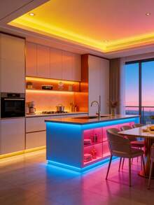 1 Roll 5V RGB Multi-Color Temperature LED Light Strip, Suitable For Bedroom, Kitchen, Living Room, Bathroom, Party, Wardrobe, Length: 1m/3.28ft, 3 Meters/9.84ft, 5m/16.4ft, 10m/32.8ft, 15m/49.21ft, Smart LED Strip Light With Remote Control, RGB Color Changing Function, Ideal For Room Decor, Party, Kitchen - Colored Light - View 8