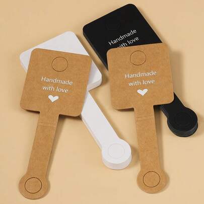 50pcs Self-Adhesive Foldable Card Tags 4*10cm, Suitable For Displaying Rings, Bracelets, Hair Accessories And Earrings, Jewelry Storage And Display Tags, Gift Packaging Hang Tags