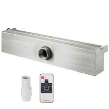 Pool Fountain Stainless Steel Pool Waterfall 11.8" X 4.5" X 3.1"(W X D X H) With LED Strip Light Waterfall Spillway With Pipe Connector Rectangular Garden Outdoor - Visa 8