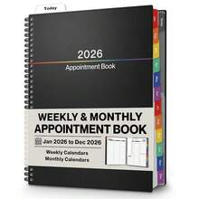 Daily Planner 2026, 8.5x11 Appointment Book, 15-Min Hourly Schedule, Jan To Dec 2026, Large Planner With Colorful Tabs, Premium Paper Quality - 20262026 - View 1