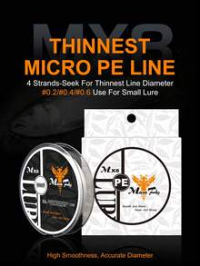 KINGDOM 1支装微型飞钓线，4股PE日本单丝钓线，100米/150米，0.2号、0.4号、0.6号，光滑耐磨，适用于淡水和海水，远投钓线 - 彩色 - 查看 2