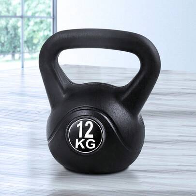  Everfit 12kg Kettlebell Set Weight Lifting Bench Dumbbells Kettle Bell Gym Home