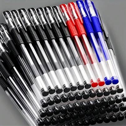 10-100Pcs European Standard Office Signature Gel Pen With 0.5mm Red Blue Black Ink Bullet Head ,Suitable For Student Office Stationery Gift , Back To School