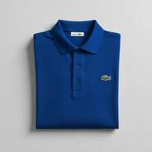 Men's Short-Sleeve Piqué Polo Shirt - 皇家藍鱷魚 - 查看 1