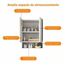 Repisa Flotante 2 Puertas Alacena Gabinete Para Cocina 80cm - Blanco - Ver 4