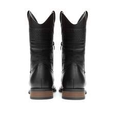 Botas Vaqueras para Hombre con Punta Cuadrada Western Cowboy Boots - Negro - Ver 7