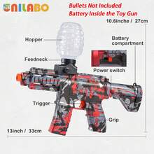 Unilabo M416 Electric Bead Blaster Toy, High Speed, Rechargeable, Fun Design - Automatic Outdoor Toy Gun, Suitable For Team Activities, Perfect Birthday And Party Gift, Great Gift For Boys, Easter Gift, Back To School Gift (Beads Not Included) - Multicolor - View 8