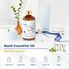 HIQILI 奇丽罗勒精油，甜草本精油，适用于卧室、瑜伽、冥想，有助于舒缓放松情绪，也可用于身体按摩、DIY手工皂礼品——100毫升/30毫升/10毫升 - Basil - 查看 8