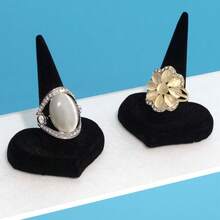 Organizer Resin Flocking Ring Holder Storage Case Jewelry Packaging Jewelry Display Rack Ornaments Small Ring Display Stand - Multicolor - View 2