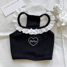 1 chiếc áo vest cho thú cưng phong cách tối giản ngọt ngào Langxingcs, áo vest kiểu công chúa cho chó với thêu chữ "Baby", dây đeo cho mèo viền ren dễ thương kiểu Ins, quần áo thú cưng hình trái tim thanh lịch cho ngày Valentine, phù hợp cho chó và mèo nhỏ. - Nhiều màu - Xem 10