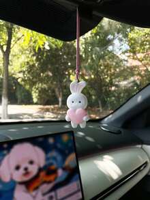 Mặt dây chuyền hình thỏ trái tim dễ thương trang trí gương chiếu hậu xe hơi. - A - Xem 12