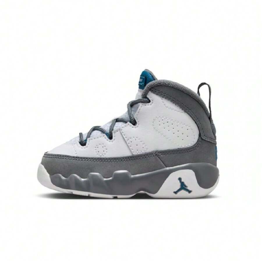 Toddler's Jordan 9 Retro White/French Blue-Flint Grey (401812 100) - White - View 1