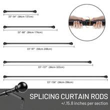 1 Set - Curtain Rod Fits Windows 33-149 Inches, 5/8 Inch Decorative Curtain Rod Set, Matte Black Splice Single Window Curtain Rod With , For Bathroom, Bedroom, Living Room, Outdoor Patio, Kitchen, Small Curtain Rod - 16mm Diameter Spherical Decorative Head - View 5