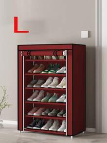 这款四层/五层鞋架可容纳12/15双鞋——轻巧设计，采用无纺布面料，节省空间，适用于玄关、衣橱、卧室、办公室——易于移动，无需组装，鞋架收纳架，衣橱整理架，现代美学，结构稳固，简约设计 - 彩色 - 查看 4