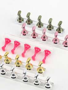 7件套Y2K亚克力美甲展示架，美甲练习架，磁性美甲练习架，DIY美甲架，适用于假指甲和美甲工具沙龙使用 - 彩色 - 查看 1