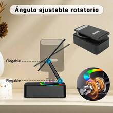 Cell Phone Stand With Wireless Bluetooth Speaker, LED, Non-Slip Base With HD Surround Sound, Perfect For Home/Outdoor Use With Compatible Desktop Bluetooth Speaker - Black - View 7