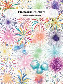 50pcs Fireworks Stickers For Diary Case Laptop Storage Cabinet Scrapbook Room Desktop Decor DIY Clear Stickers - Fireworks - View 1