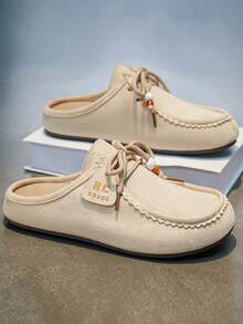 2026新款男士乐福鞋，柔软舒适，一脚蹬设计，软底软麂皮莫卡辛鞋，休闲驾车鞋，复古百搭男士船鞋 - 米色 - 查看 1