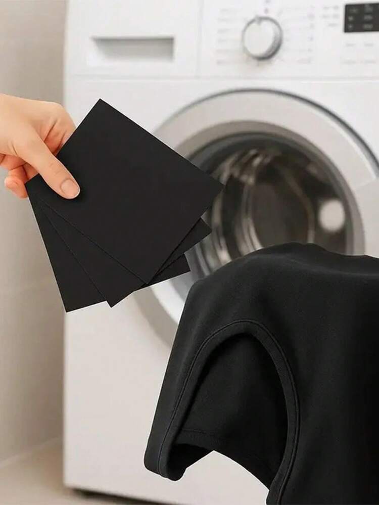 5/12片装黑色增色洗衣片 - 91克/平方米无纺布，专为褪色黑色衣物设计，无需洗涤剂，经久耐用，适用于洗衣。 - 多色 - 查看 3