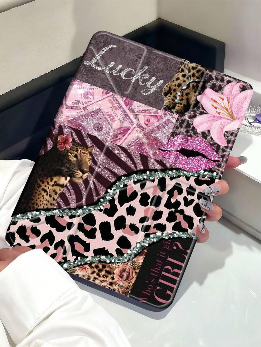 Shockproof Leopard Print Leopard Lily Pattern Air 8 (M4) 2026 (11-Inch), Air 8 (M4) 2026 (13-Inch), 11-Inch Air 3/4/5 2022/2024/2025 Tablet Protective Case, Compatible With Samsung Galaxy Tab, Kindle Paperwhite 12th Gen 2024, Transparent Backplate Fashion Pattern Protective Shell, Auto Sleep/Wake, Airbag Protection, Suitable For Gifts And Office Use Birthday - Nhiều màu - Xem 1