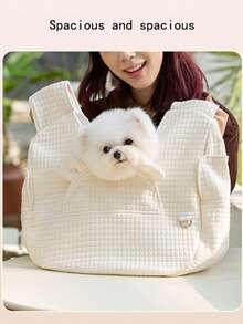 ARC ARCE Mochila ajustable de gran capacidad para mascotas, transportín portátil y transpirable para mascotas, mochila minimalista cruzada para el pecho para perros y gatos pequeños - Multicolor - Ver 12