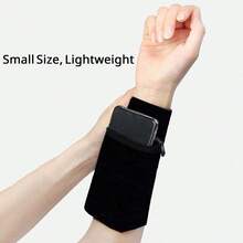 1 PC Lightweight Small Size Wrist Pouch - Slim Fit Arm Band For Outdoor Sports, Fitness & Running - Black - View 9