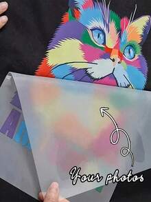 Customizable DTF Vinyl Thermal Transfer Sticker-Personalized "Customized DTF TRANSFORM" Design With Photo Insertion, Cool Custom Heat Transfer Film, Personalized Iron-On Patches, Washable Stamp Labels Badges - Multicolor - View 6