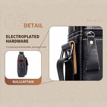 Leather Shoulder Bag/Crossbody Travel Bag For Men And Women, Small Messenger Bag, Cell Phone Pocket, Shoulder Holster, Passport Holder - 咖啡 - 查看 6