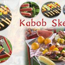 10支/20支装不锈钢烧烤签，多用途金属烤肉串签，带木柄不锈钢烧烤签，烧烤针杆，户外烹饪，烧烤用品 - 金屬木不銹鋼烤肉簽 - 查看 4