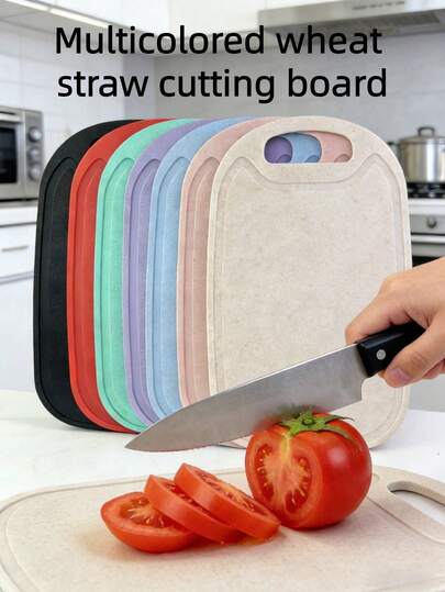 7 Farben Kunststoff Schneidebrett, entworfen für die Küche, Schneidebrett, Schneidetablett, Frühstücksbrett, Küchenutensilien, Küchenausstattung, geeignet zum Schneiden von Brot, Obst, Gemüse, ideales Geschenk für Party, Camping, Zuhause, Küche, Ramadan, Valentinstag, Neujahr und andere Anlässe