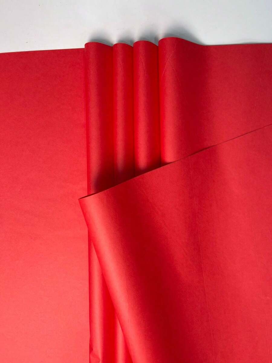 Red-Toned Tissue Paper, 100 Units, Sizes 50x70, 50x35 And 25x35, For Wrapping, Gifts, Rococo, And Kites. - RED - View 1