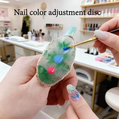 1pc Multi-Color Ombre Amber Nail Polish Color Mixing Palette, Resin Material Nail Polish Gel Color Display Board, Jewelry Painting Color Mixing Palette Nail Sticker Display Board Tool, Manicure Accessories, Salon Tool, Art Manicure Supplies, Elegant Display, Lightweight Board Material, Resin, DIY Nail Art, Beauty Professional