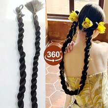 Kiểu tóc tết xoắn tự nhiên, phù hợp để đeo hàng ngày. - màu đen - Xem 7