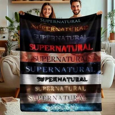 1pc Themed Flannel Wool Blanket - Modern Style, Comfortable & Soft Knitted Polyester, Digital Printing, Machine Washable, Stain Resistant, Ideal For Camping, Napping, Travel, And Birthday Gifts