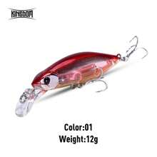 KINGDOM 1PC Slow Sinking Minnow Fishing Bait 55mm/70mm 7g/12g, Built-In Noise Ball, Low Air Resistance For Far Casting, Durable ABS Material, Freshwater Saltwater Trolling Lure - Multicolor - View 14