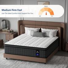 10/12/14 Inch Hybrid Memory Foam Mattress, Individually Pocket Spring, Knitted Weaving Method, Breathable, Flame Retardant Protection, Strong Edge Support, Motion Isolation-Twin, Full, Queen, King Bed Size Options Medium Firm Mattress In A Box - 8inch - 查看 2