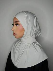 1顶时尚休闲优雅速戴头巾帽，经典简约风格，柔软透气的莫代尔面料，适合日常生活、节日、祈祷等场合。 - Button Sports Headband - 查看 5