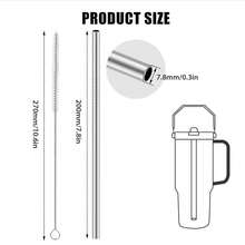 8 PCS Stainless Steel Flip Straw Compatible With  Ice Flow, Reusable Replacement Compatible With 30oz 64oz  IceFlow Flip Straw Tumbler With 2 Cleaning Brushes - 30oz - 查看 8