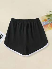 2pcs/Set Cherry Print Casual Fashion Creative T-Shirt + Shorts Set, Summer Vacation For Teenage Girls - Apricot - View 7