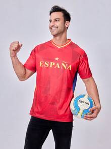 SURUIDA Áo thi đấu bóng đá World Cup Tây Ban Nha dành cho thanh thiếu niên và trẻ em, trang phục thể thao bóng đá ngoài trời, in chữ, trang phục thể thao chuyên nghiệp, phù hợp cho trận đấu bóng đá, tập luyện bóng đá, thể thao ngoài trời và thể dục, quà tặng cho nam giới. - Đỏ - Xem 7