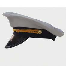 boina de capitan o marinero ideal para tu disfraz  adolecente y adulto - Blanco - Ver 4