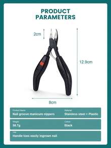 Nail Clipper, Ingrown Nail Clipper, Nail Scissors, Foot Nail Clipper, Ingrown Nail Plier, Nipper - Black - View 4