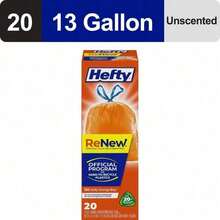 Hefty ReNew Orange Drawstring Bag For Hard To Recycle Plastics, Made With 20% Post-Consumer  Materials, Tear-Resistant, Leak-Proof, -Friendly, Perfect For Recycling, 20 Count – Durable, Household, And Outdoor Clean-Ups, Strong Drawstring Closure For Easy Disposal - mặc định - Xem 2