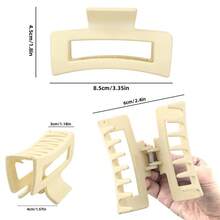 新款大号哑光方形爪夹，简约发爪发夹，优雅发夹，适用于发髻、沐浴、发型 - 彩色 - 查看 9