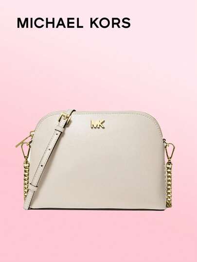 Michael Kors 粉色斜挎包，独特缝线，可调节链条肩带，方便的后袋，完美的圣诞节和节日礼物。35F1GTVC6T648 时尚圆顶造型设计，时尚达人的理想之选。