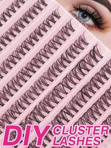 120pcs D Curl 8-16mm Wide Stem False Eyelash Clusters, Natural Look & Extra Thick Reusable Eyelash Extension Kit, Suitable For Daily Life, Wedding, Date, Party, Music Festival, Spring Travel - D - View 5