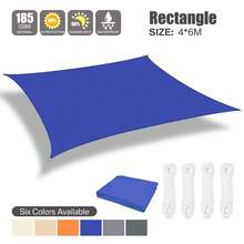 1 Set Large Sun Shade Sail Rectangle Waterproof 98% UV Block For Patios Garden Swimming Pool Outdoor Camping With Installation Steel Cables - Multicolor - View 6